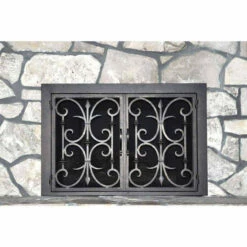 Rancho Santa Fe Rectangular Fireplace Door - Wrought Iron -DIMPLEX Sales Store rancho santa fe 9 fireplace door web 53418.1581639697