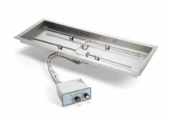 36 X 14 Inch Rectangle Bowl Pan Fire Pit Insert Push Button / Flame Sense - HPC