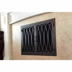 Ripple Rectangular Fireplace Door - Wrought Iron -DIMPLEX Sales Store ripple 25 rectangular fireplace door web2 53261.1574814274