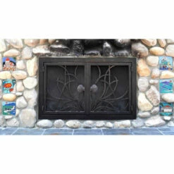 Saratoga Rectangular Fireplace Door - Wrought Iron -DIMPLEX Sales Store saratoga 16 fireplace door web7 11359.1574812996