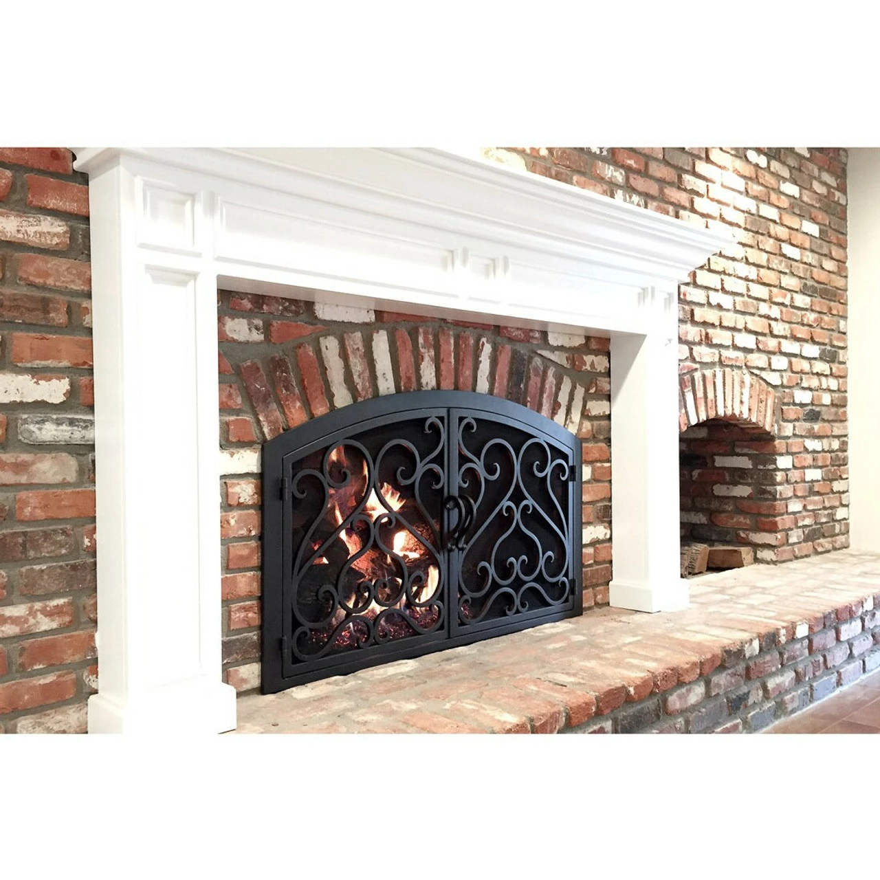 Sequoia Arched Fireplace Door - Wrought Iron 2 Sequoia Arched Fireplace Door - Wrought Iron - Image 2