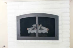 Sky Arched Fireplace Door - Wrought Iron