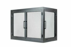 Sky Rectangular L-Shape Fireplace Door - Wrought Iron