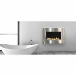 TWENTY6 - Solas Wall Mounted Direct Vent Linear Fireplace -DIMPLEX Sales Store solas twenty6 wall mount fireplace stainless steel web 79685.1567100051