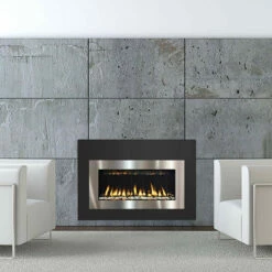 Satin Black And Stainless Steel Surround 38" X 26" For Solas Twenty6 FI