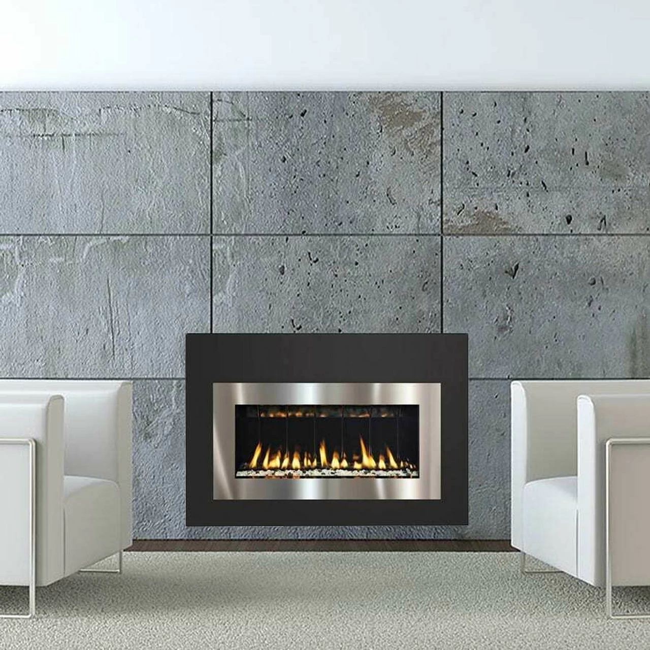 Satin Black And Stainless Steel Surround 40" X 29" For Solas Twenty6 FI 1 Satin Black And Stainless Steel Surround 40" X 29" For Solas Twenty6 FI