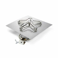 24" Square Flat Pan Penta Burner Fire Pit Insert - Match Lit Ignition - HPC
