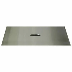 The Outdoor Plus 12" Wide Brushed Stainless Steel Rectangle Fire Pit Cover