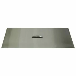 The Outdoor Plus 14" Wide Brushed Stainless Steel Rectangle Fire Pit Cover