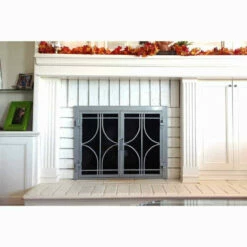 Stella Rectangular Fireplace Door - Wrought Iron -DIMPLEX Sales Store stella 17 fireplace door web3 72197.1575308167