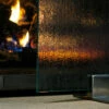 Berman Aqui Freestanding Glass Fireplace Screen | AMS Fireplace