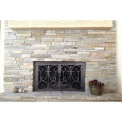 Triton Rectangular Fireplace Door - Wrought Iron -DIMPLEX Sales Store triton 8 rectangular fireplace door web4 31382.1574881649
