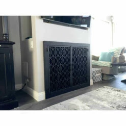 Wave Rectangular Fireplace Door - Wrought Iron -DIMPLEX Sales Store wave 20 fireplace door web6 71016.1574815196