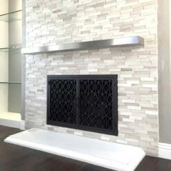 Wave Rectangular Fireplace Door - Wrought Iron -DIMPLEX Sales Store wave 20 fireplace door web7 16988.1574815196