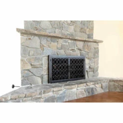 Wave Rectangular Fireplace Door - Wrought Iron -DIMPLEX Sales Store wave 20 rectangular door main web 12820.1574815196