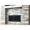 Wave Rectangular Fireplace Door - Wrought Iron