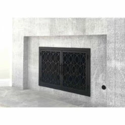 Wave Rectangular Fireplace Door - Wrought Iron -DIMPLEX Sales Store wave 20 rectangular fireplace doors web4 12452.1574815196