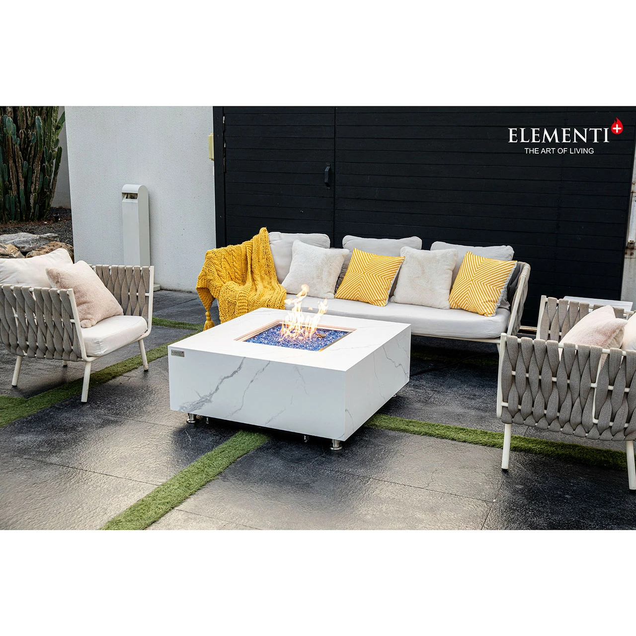 Elementi Plus Bianco Marble Porcelain Fire Table 4 Elementi Plus Bianco Marble Porcelain Fire Table - Image 4